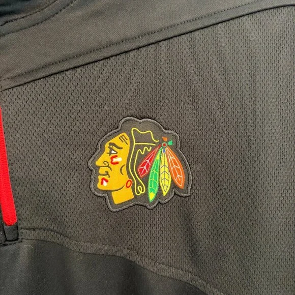 🏒 Chicago Blackhawks Reebok Center Ice Quarter-Zip – Men’s Large 🏒 - Picture 2 of 7